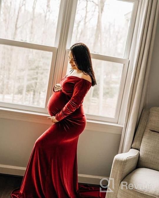 img 1 attached to Capture Beautiful Memories With JustVH Velvet Maternity Photography Dress review by Monica Ross