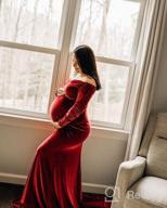 img 1 attached to Capture Beautiful Memories With JustVH Velvet Maternity Photography Dress review by Monica Ross
