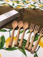 img 1 attached to ADLORYEA Wooden Forks And Spoons Set - 6 Piece Natural Utensils For Pasta, Dinner, Tea, Salad Desserts, And More review by Kaveen Restoration