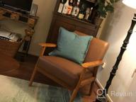 img 1 attached to Modern Cognac Brown Faux Leather Accent Chair With Wooden Frame By Pulaski, 25.38" X 28.0" X 30.5 review by Terry Reed