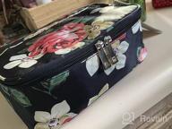 img 1 attached to Narwey Travel Makeup Bag: Large Cosmetic Case Organizer For Women & Girls (Black Flower) review by Jeff Wyble