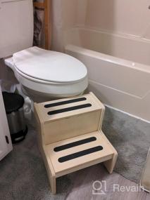 img 8 attached to White Wooden 2-Step Stool For Kids With Non-Slip Mats & Handle - Bathroom Potty, Kitchen, Bedroom Home Use | Bonus Safety Feature