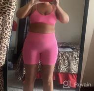 img 1 attached to Step Up Your Workout Game With JNINTH'S Women'S Seamless Yoga Set - 2 Piece Outfit Including Sport Bra And High Waist Shorts Legging Tracksuit review by Ali Saunders
