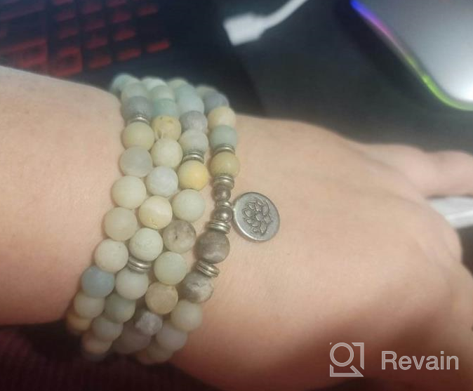 img 1 attached to Find Inner Peace With GVUSMIL'S 108 Mala Beads Bracelet: A Yoga-Inspired Natural Gemstone Jewelry For Both Women And Men review by Jasmine Baker