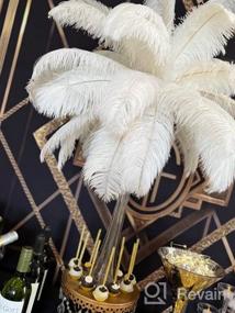 img 7 attached to 16-18 Inches (40-45Cm) Real Natural Ostrich Feathers Bulk White,Great Decorations For Christmas Halloween Home Party Wedding Centerpieces (White 10Pcs)