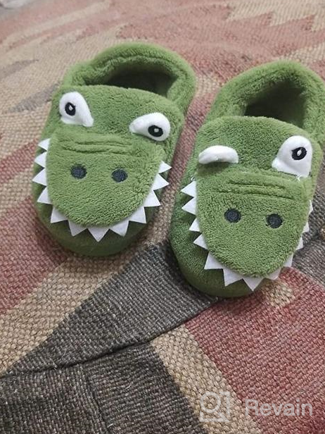 img 1 attached to Warm And Cute Dinosaur House Slippers For Boys And Girls - Perfect For Winter Indoor Wear review by James Mangum