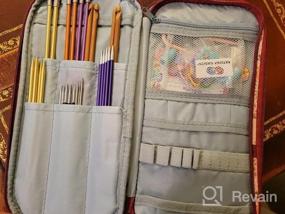 img 5 attached to Portable Knitting Needles And Crochet Hooks Organizer With Zipper, Web Pocket, And Holder Slots - Ideal For Traveling - Katech Knitting Needles Case For All Your Knitting Accessories