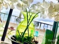 img 1 attached to SHACOS Artificial Orchid Stems Set Of 3 PU Real Touch Orchid Big Blooms Fake Phalaenopsis Flower Home Wedding Decoration (3 PCS, Blue) review by Sam Calderon