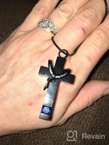 img 6 attached to 💖 Forever in My Heart - Personalized Birthstone Double Cross Urn Pendant | Cremation Jewelry for Ashes | Cross Ashes Keepsake