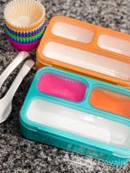 img 1 attached to Small Bento Lunch Box For Kids - Leak-Proof Containers, BPA-Free Pink & Blue Set Of 2 review by Sarah Schneider