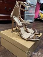img 1 attached to Women'S Gold Open Toe Stiletto Heels With Ankle Straps And Buckles For Wedding Dress review by Justin Trujillo