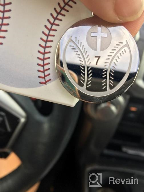 img 1 attached to Luke 1:37 Stainless Steel Baseball Cross Necklace and Pendant for Athletes with 📿 Bible Quote Prayer - Christian Gift for Youth, Smaller Size - Boys and Girls review by Shawn Vennakota