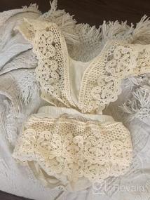 img 7 attached to Boho Baby Girl Romper With Lace Details, Perfect For Newborn Photography And Special Occasions