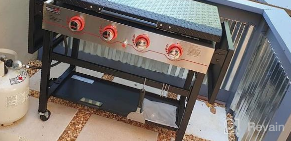 img 1 attached to HECASA Black Outdoor 36” Griddle Grill Hard Cover Lid - Waterproof Aluminum Compatible With Blackstone & More (No Diamond Plated) review by Mario Portillo