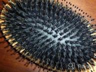 img 1 attached to Boar Bristle Hair Brush For All Hair Types With Wooden Comb & Travel Bag - Perfect Gift For Women, Men, And Kids review by Stephen Schmidt