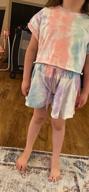 img 1 attached to 🌈 Kids 2 Piece Tie Dye Short Sleeve Crop Top T-Shirt and Shorts Set for Girls - Perfect Summer Outfit review by David Mills