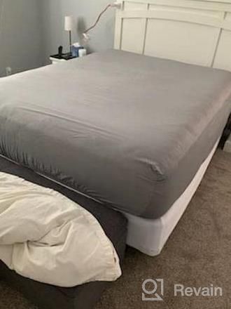 img 1 attached to Cooling Queen Size Bamboo Sheets - 4 Piece Queen Sheet Set With 16" Deep Pocket, Soft And Breathable Grey Bamboo Bed Sheets - ACCURATEX review by Kathy King