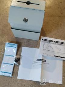 img 8 attached to KYODOLED Металлическая коробка для предложений с замком Настенная урна для голосования Ящик для пожертвований Коробка для ключей с 50 бесплатными карточками для предложений 8.5HX 5.9WX 7.3L Inch Black