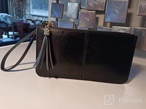 img 8 attached to Эксклюзивный кожаный портмоне ручной работы для женщин — органайзер для телефона с несколькими карманами и сумочка