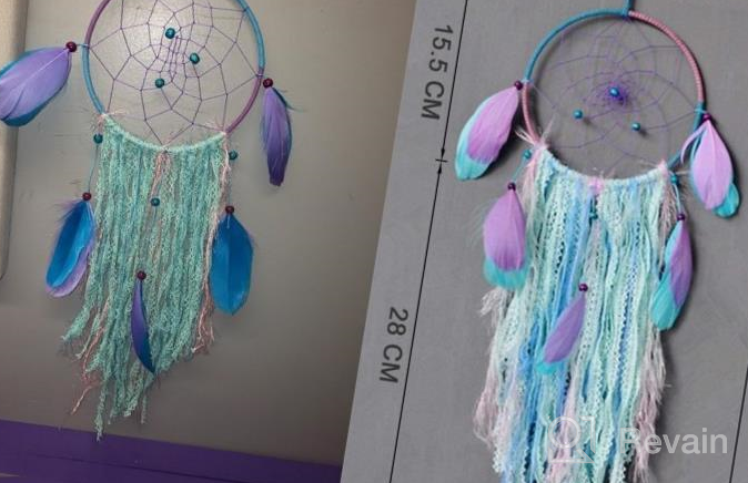 img 1 attached to Handmade Traditional Dream Catcher With White Feather, Purple Bohemia Design - Perfect Wall Hanging For Home Decoration And Wind Chimes review by Ben Rodriguez