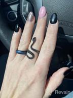 img 1 attached to Add A Touch Of Gothic Elegance With Sovesi'S Adjustable Gold And Silver Snake Ring For Men And Women review by John Fenton