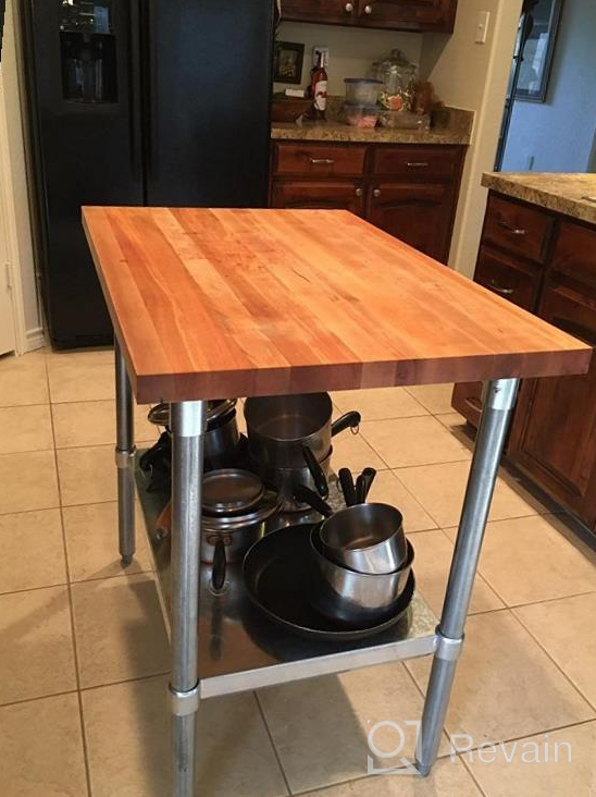 img 1 attached to Maple Top Work Table With Galvanized Steel Base And Adjustable Lower Shelf - John Boos JNS01, 36"X24"X1.5 review by Ronnie Dabolt