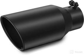 img 4 attached to 🚀 IFOKA 2.5 Inch Inlet Exhaust Tip, 2.5" Inlet 4" Outlet 9" Long Black Stainless Steel Tailpipe for 2.5 Inch Outside Diameter Exhaust Systems (Black Powder Coated)