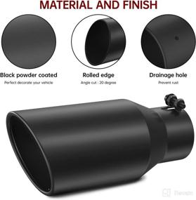 img 1 attached to 🚀 IFOKA 2.5 Inch Inlet Exhaust Tip, 2.5" Inlet 4" Outlet 9" Long Black Stainless Steel Tailpipe for 2.5 Inch Outside Diameter Exhaust Systems (Black Powder Coated)