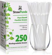 🐼 strawpanda plant based drinking straws (250 pack) - eco friendly & bpa free plastic straw alternative logo