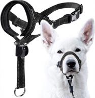 say goodbye to pulling with goodboy dog head halter - safety strap and padded headcollar for all dog sizes (size 2, black) logo