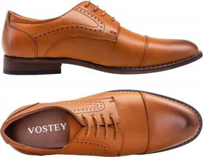 img 2 attached to Обновите свой стиль: классические мужские модельные туфли Vostey Wingtip Brogue