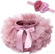 👶 adorable anbaby baby girls tutu bloomers - complete set with diaper cover and lace headband логотип