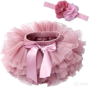 img 4 attached to 👶 Adorable Anbaby Baby Girls Tutu Bloomers - Complete Set with Diaper Cover and Lace Headband