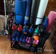 img 1 attached to Mythinglogic Yoga Mat And Equipment Storage Rack With Hooks And Wheels - Gym Organizer For Dumbbells, Kettlebells, Foam Roller, Yoga Strap, And Resistance Bands review by Damon Fuqua