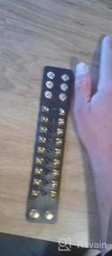 img 6 attached to Wide Leather Wristband Bracelet with Punk Rivet Spike Design