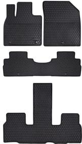 img 4 attached to Megiteller Car Floor Mats: Custom Fit for Hyundai Palisade 2020-2023 | Odorless, Washable, Heavy-Duty Rubber | All Weather Floor Liners Front and Rear Set | Black