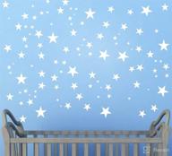 🌙 juekui moon and stars wall decal set – starry sky vinyl sticker for kids, boys, girls, baby room decor – good night nursery wall decoration – home décor ws29 (white) logo