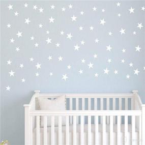 img 2 attached to 🌙 JUEKUI Moon and Stars Wall Decal Set – Starry Sky Vinyl Sticker for Kids, Boys, Girls, Baby Room Decor – Good Night Nursery Wall Decoration – Home Décor WS29 (White)