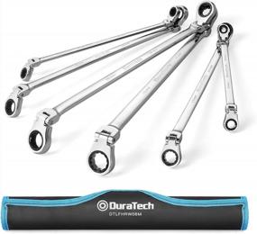 img 4 attached to 6-Piece 8-19Mm DURATECH Extra Long Flex-Head Double Box End Ratcheting Wrench Set | CR-V Steel With Pouch