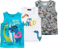 coralup baby little boys tank 👕 top shirts - set of 3 pack tanks логотип