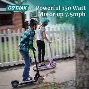 img 3 attached to GoTrax GKS Electric Kick Scooter For Kids 6-12 Years Old, 4 Mile Range And 7.5 MPH Speed, UL2272 Certified With 6" Solid Rubber Wheels, Lightweight And Perfect For Boys And Girls