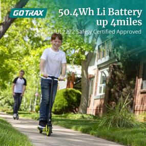 img 2 attached to GoTrax GKS Electric Kick Scooter For Kids 6-12 Years Old, 4 Mile Range And 7.5 MPH Speed, UL2272 Certified With 6" Solid Rubber Wheels, Lightweight And Perfect For Boys And Girls