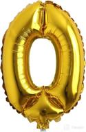 🎈 16-inch gold alphabet letter and number balloons - hanging foil film balloons for wedding, birthday, and party decorations - air-filled mylar balloons (16 inch gold 0) логотип