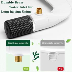 img 1 attached to Bidet Attachment For Toilet, BIEAR Non-Electric Dual Nozzle (Feminine/Posterior Wash) Self Cleaning Fresh Water Ultra-Slim Adjustable Brass Water Pressure Carbon Fiber Black