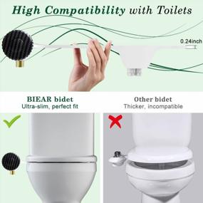 img 2 attached to Bidet Attachment For Toilet, BIEAR Non-Electric Dual Nozzle (Feminine/Posterior Wash) Self Cleaning Fresh Water Ultra-Slim Adjustable Brass Water Pressure Carbon Fiber Black