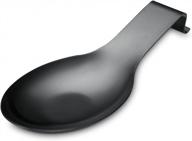 stylish matte black spoon rest for stove top: stainless steel holder for utensils and pot lids, dishwasher safe (9.5 inch) logo