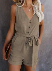 img 3 attached to 👗 Acelitt Sleeveless Women's Jumpsuit Rompers Playsuit - Fashionable Jumpsuits, Rompers & Overalls for Women