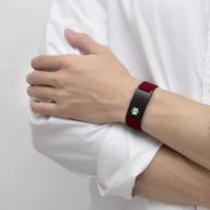 stay safe with linnalove's silicone sport medical alert id bracelet for men - free engraving & diabetes emergency id logo