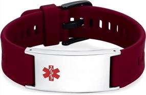 img 2 attached to Stay Safe With LinnaLove'S Silicone Sport Medical Alert ID Bracelet For Men - Free Engraving & Diabetes Emergency ID