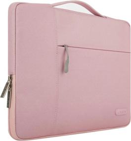 img 4 attached to Pink Polyester Laptop Sleeve For MacBook Air 11", Acer Chromebook R11, HP Stream, Samsung, ASUS, Surface Pro 8/7/6/X/5/4/3 - Multifunctional Briefcase Bag By MOSISO